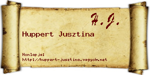 Huppert Jusztina névjegykártya